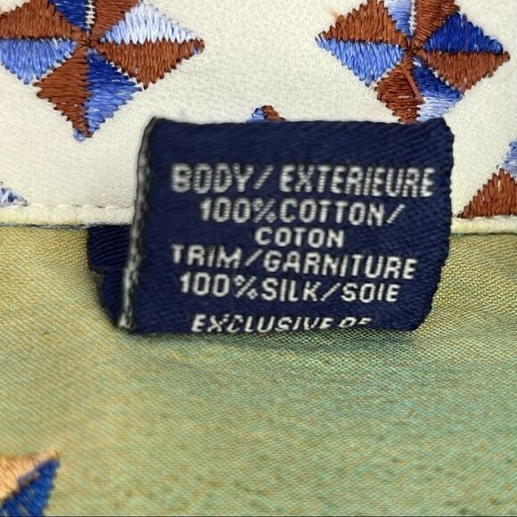 Robert Graham Striped Contrast Collar and Cuff Cotton/Silk Button Down Shirt LT - Picture 8 of 11